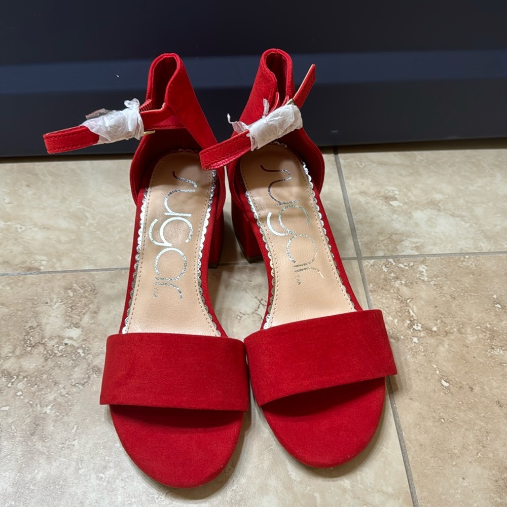 Sugar Noelle Red block heel